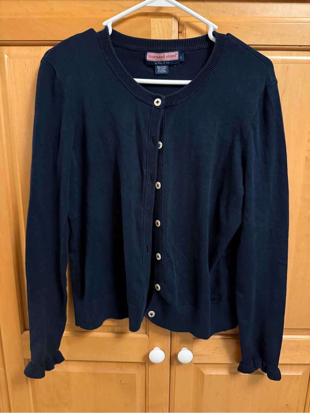 Vineyard Vines Navy Cotton Button-Up Cardigan